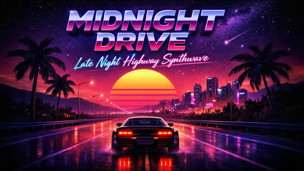 MIDNIGHT DRIVE – Late Night Highway Synthwave