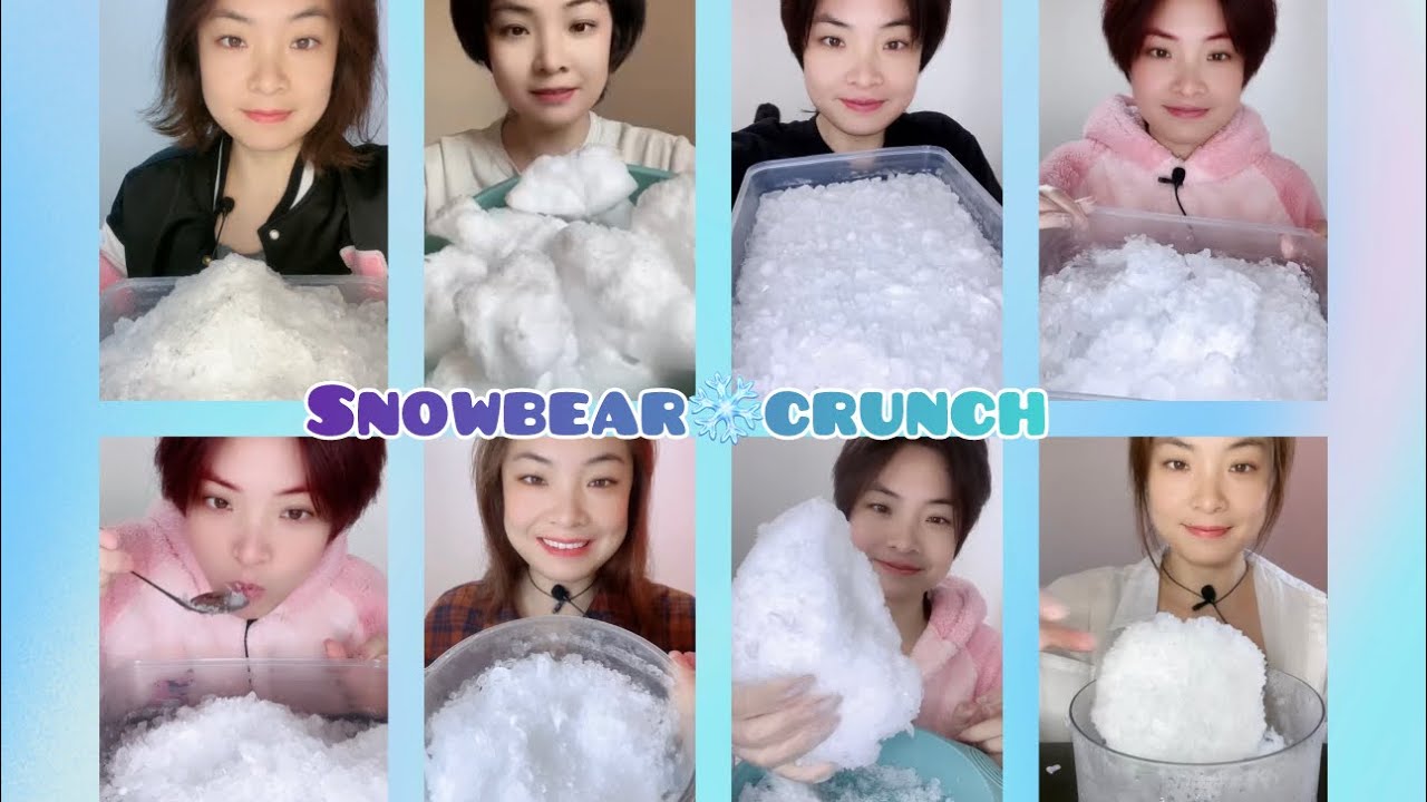 WHITE ICE | CRUSHED ICE | REFROZEN DRY ICE | ICE EATING ASMR | SATISFYING CRUNCHES❄️🧊🤍