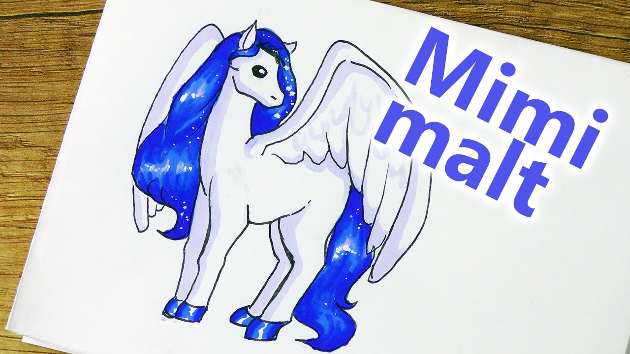 Pegasus malen lernen | Wie malt man ein Einhorn oder einen Pegasus? Mimi malt DIY Kids Club
