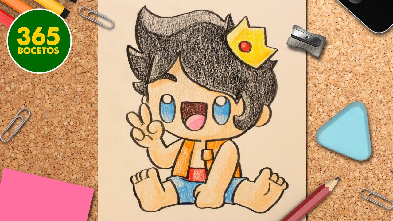 COMO DIBUJAR A TROLLINO KAWAII 👑 dibujo de trollino de Mikecrack paso a paso y muy facil