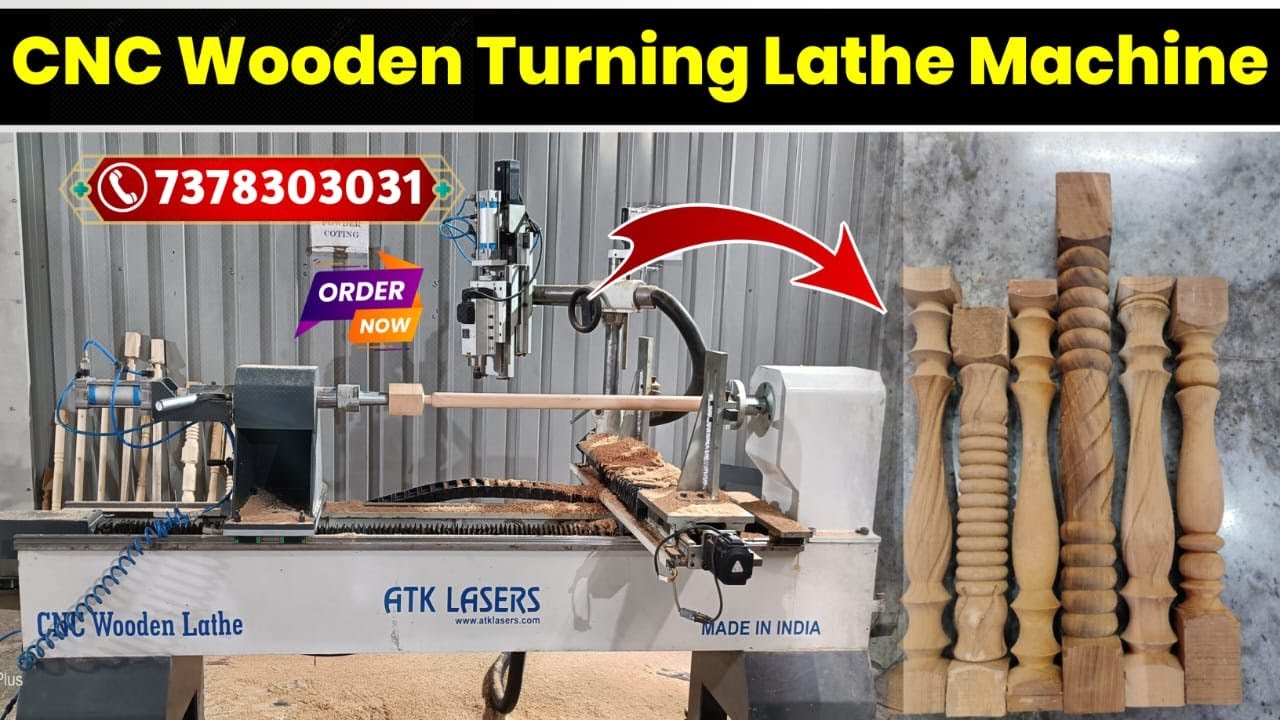 CNC Wooden Turning Lathe Machine | Multifunctional - CNC Wooden Turning Lathe | Mob - 7378303031