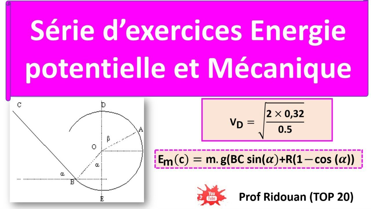 serie d'exercices energie potentielle et energie mécanique