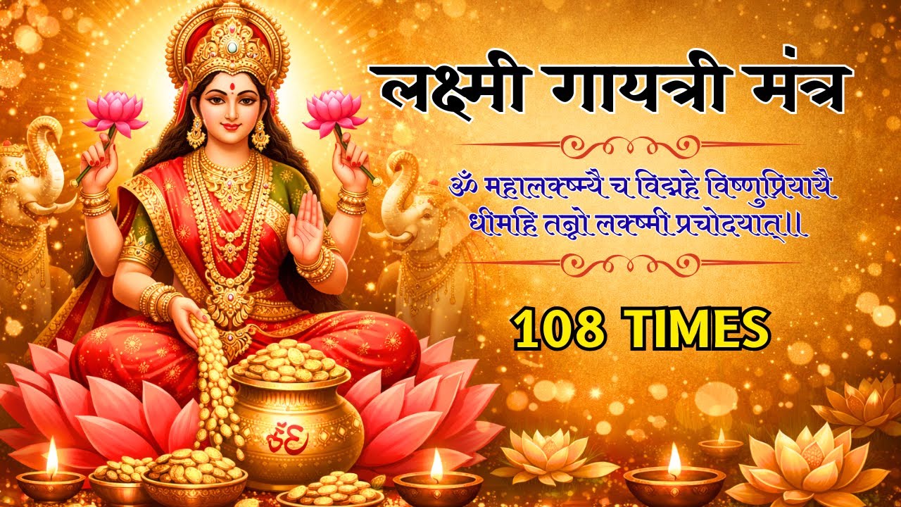 लक्ष्मी गायत्री मंत्र 108 बार | धन प्राप्ति का दिव्य उपाय | Lakshmi Gayatri Mantra #lakshmi #mantra