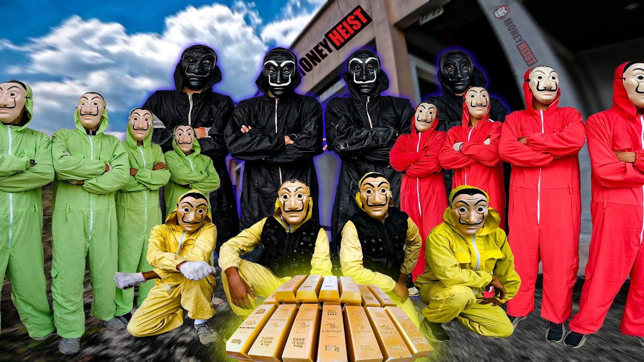 PARKOUR MONEY HEIST vs POLICE ( bella ciao remix ) money heist green and pink action