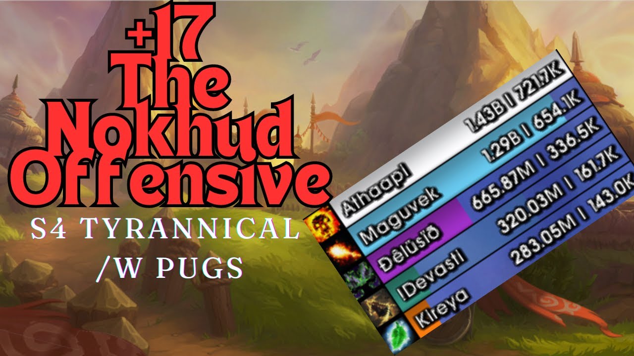 654k Overall +17 Nokhud Offensive, Fire Mage M+, Tyrannical Season 4 Dragonflight