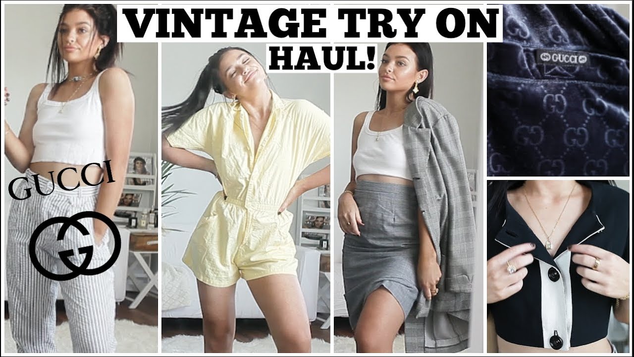 THRIFTED GUCCI!! Vintage Try-on Haul!