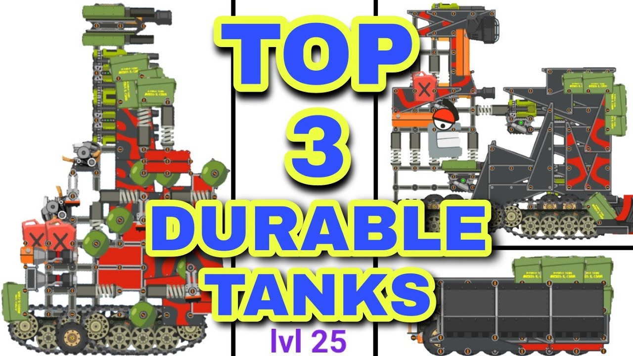 Top 3 Most Durable Tanks || lvl 25 || Super Tank Rumble