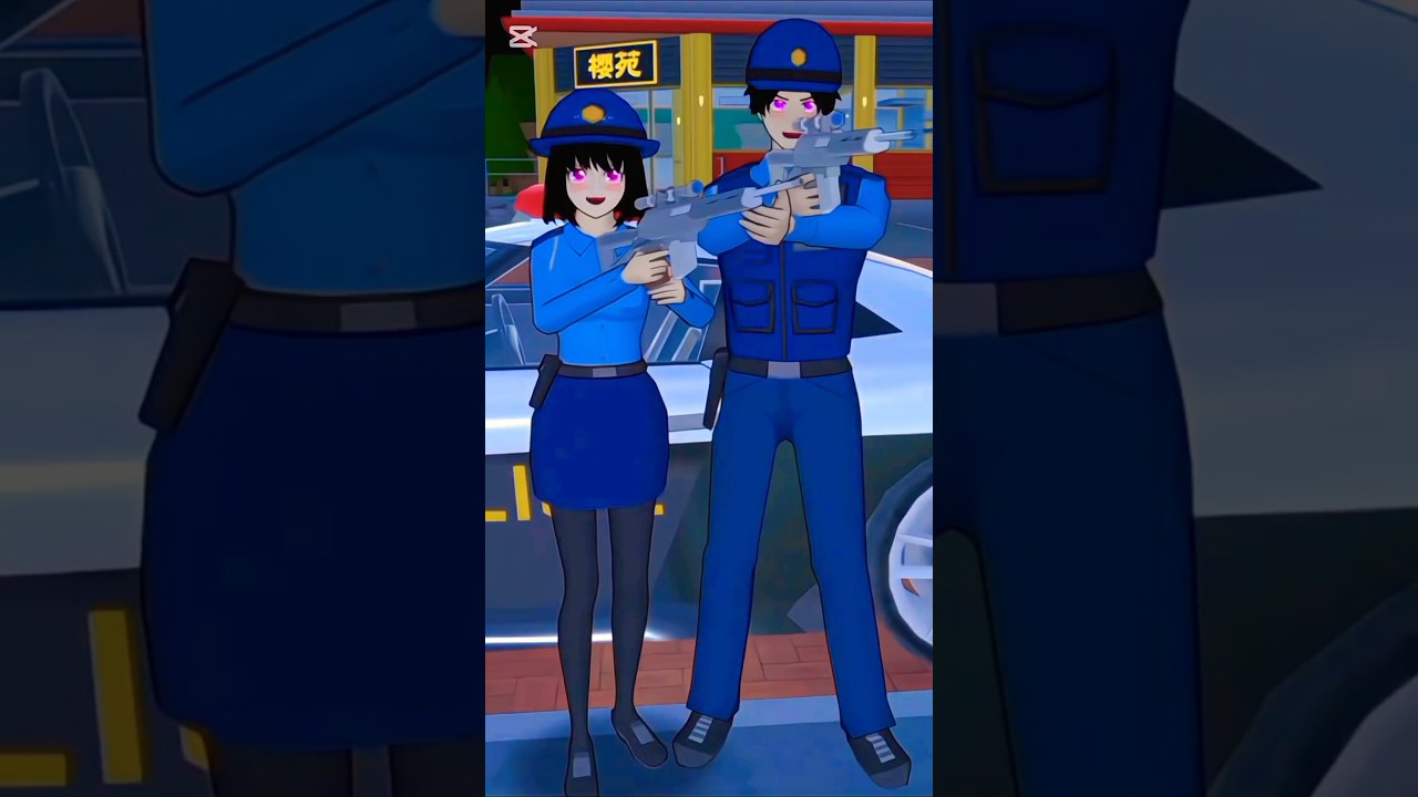 police Vs 😆 robbers ⚔️ sakura school 😈simulator #sakuraschoolsimulator #reels #foryou #roblox #anime