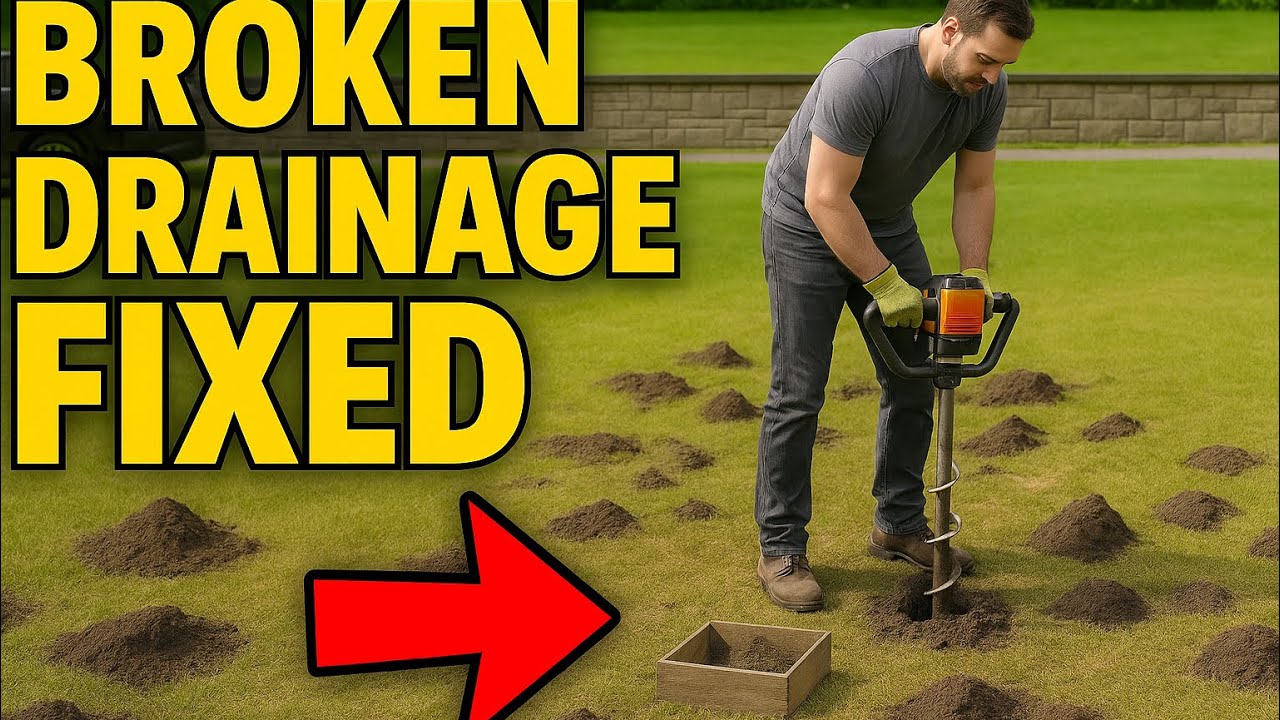 Install Holes In Your Lawn For Drainage