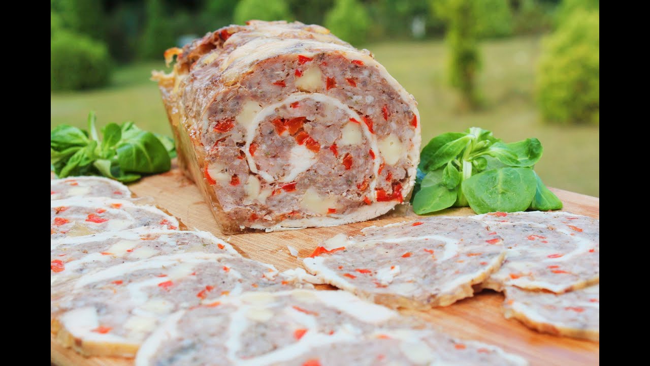 Domowa wędlina rolada galantyna pieczeń drobiowo wieprzowa