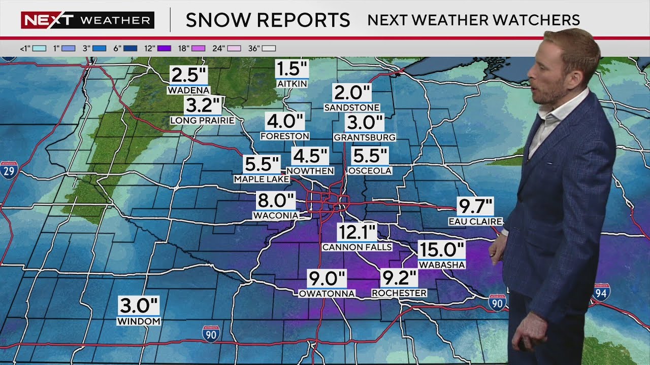 Here's how much snow Minnesota got in the winter storm, and how much more is on the way