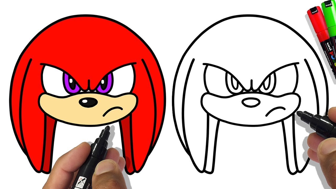 How Do Draw KNUCKLES - Sonic The Hedgehog 3 - EASY