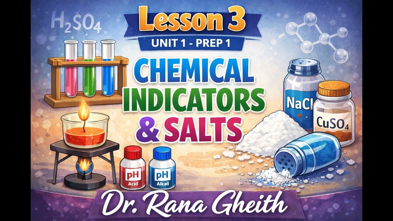 شرح prep 1 unit 1 lesson 3 chemical indicators and salts من كتاب المعاصر