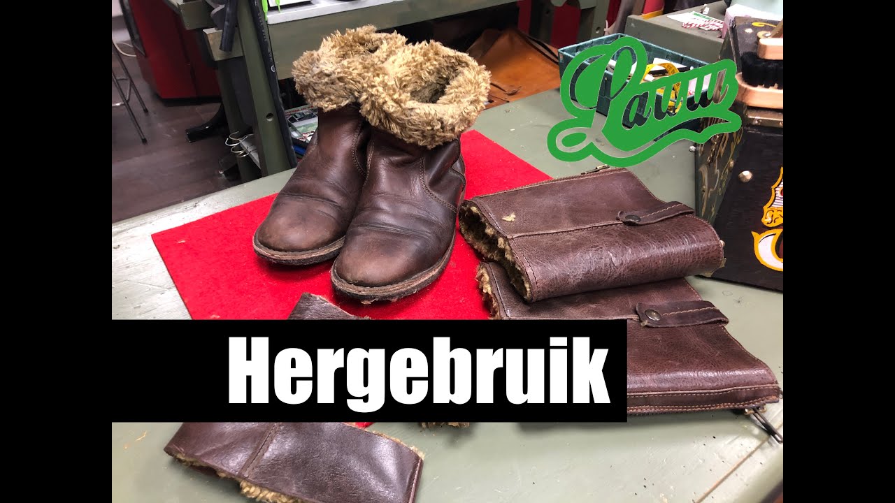 Hergebruik van een paar laarzen #boots #ambacht #schoenmakerij #lauw #sneek #leer #vintage