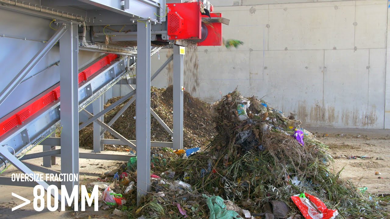 Ecostar's sorting line system Hexpert, in action with green and organic waste