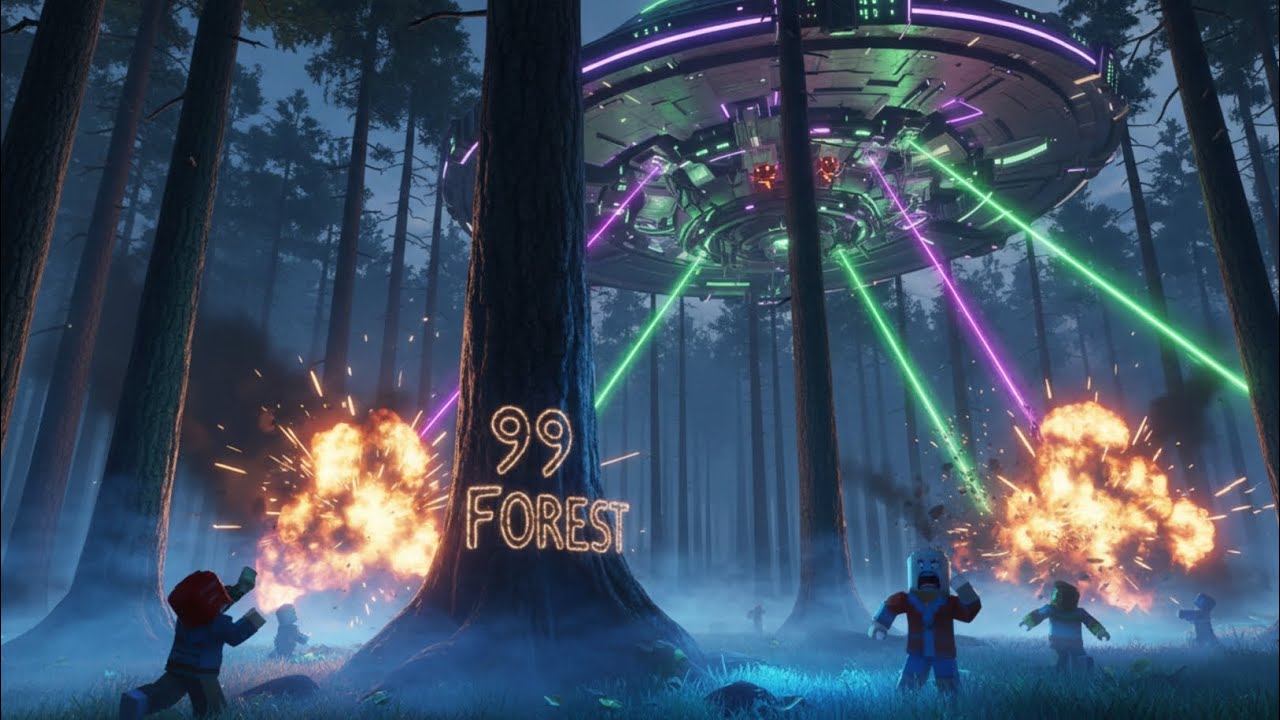 ALIEN SHIP ATTACKS 99 FOREST 😱 | Roblox