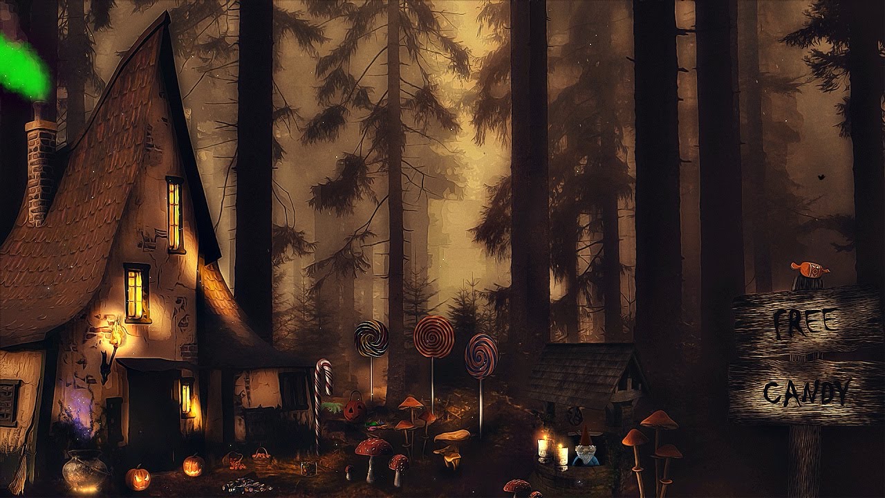 Fairytale Witch House Ambience ASMR 🧙‍♀️🍬 Spooky Autumn Forest & Fire Sounds For Halloween + More