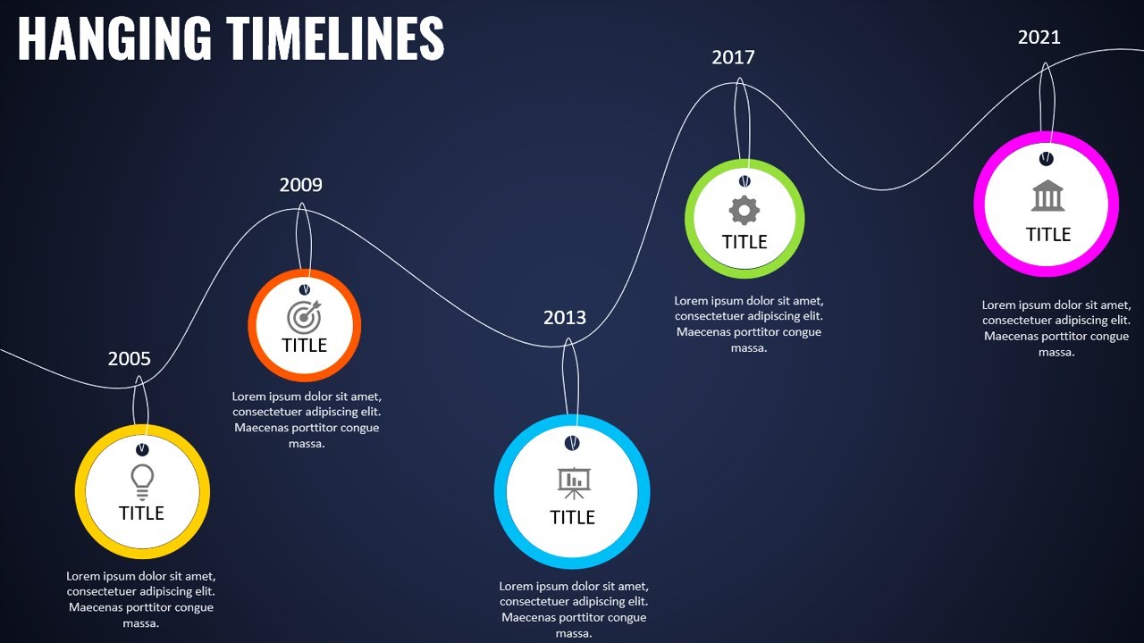 Create Hanging Timelines Infographic Slide in PowerPoint Tutorial 871