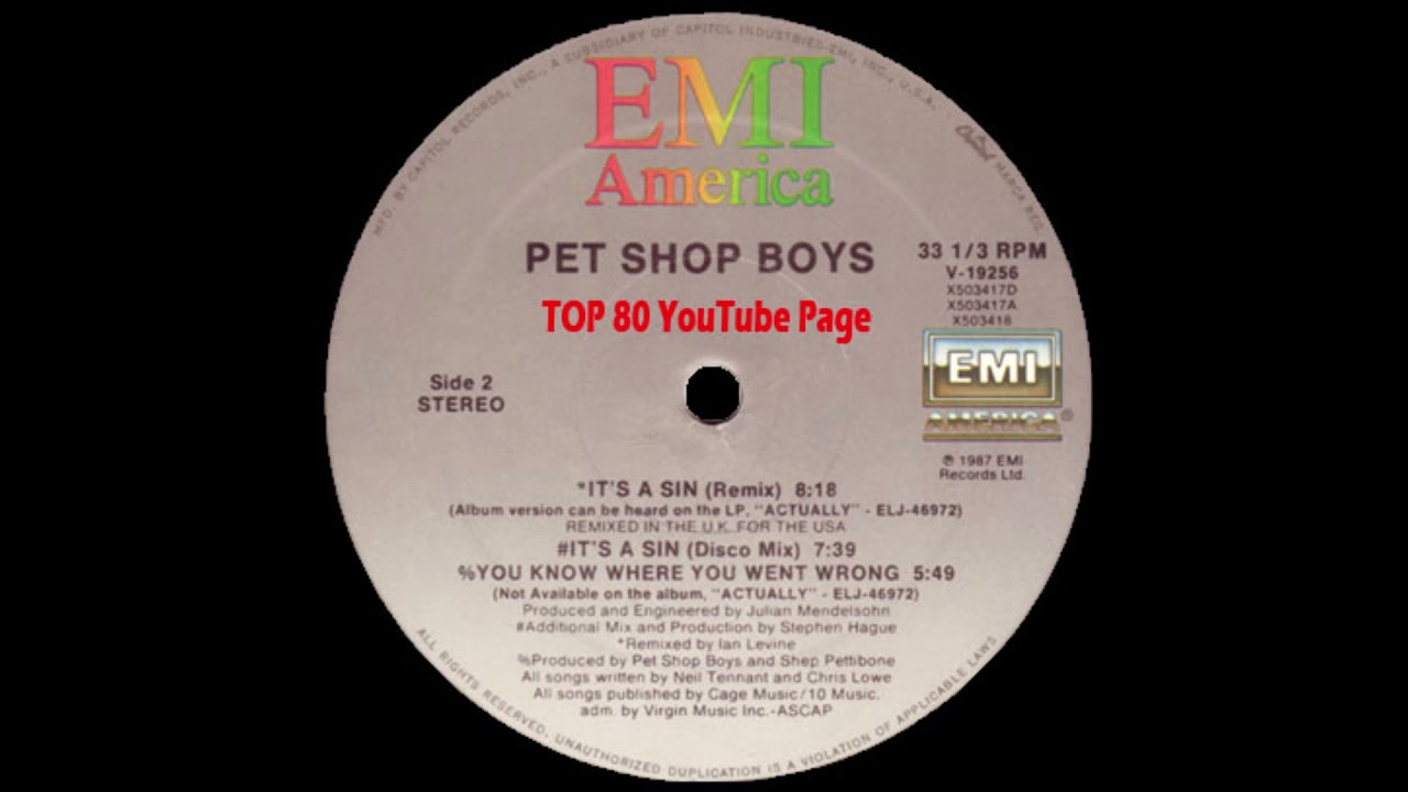 Pet Shop Boys - It's A Sin (A Ian Levine Remix)