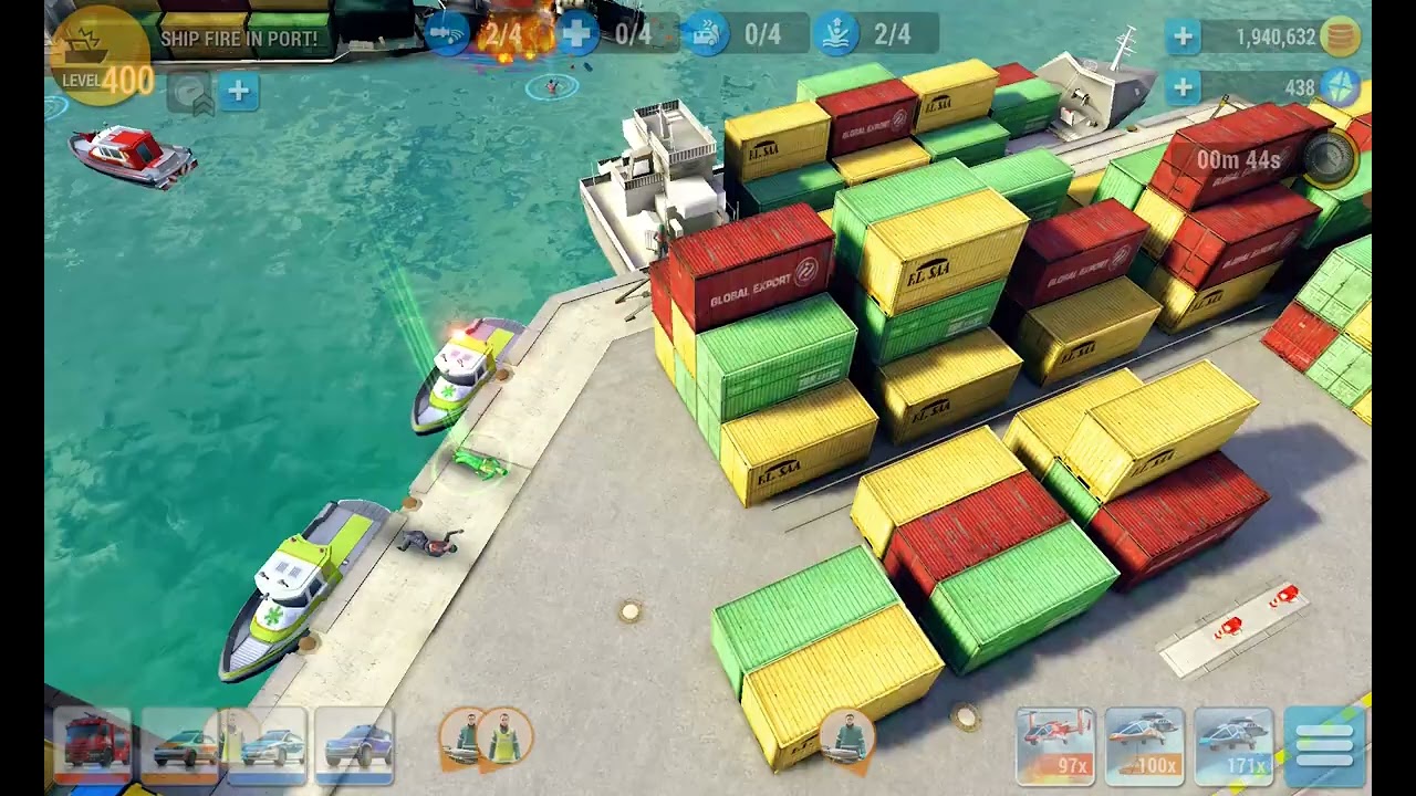 Emergency HQ, Hero Level 160, Ship fire in port