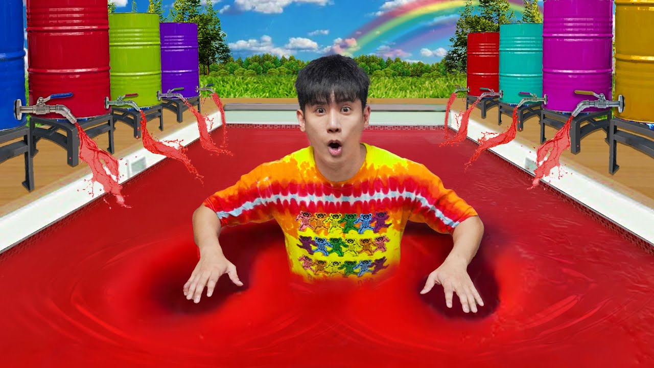 อยู่ในสระว่ายน้ำเยลลี่ยักษ์!! (คุณจะสามารถว่ายในสระเยลลี่ได้ไหม?!)