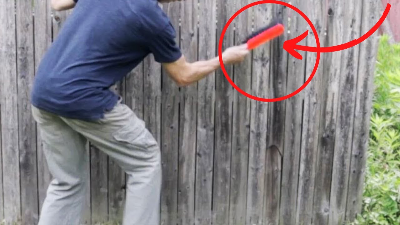He brushes down his fence for this BRILLIANT idea!