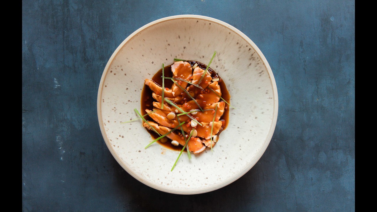 Salmon belly Tataki with soy and lime sauce