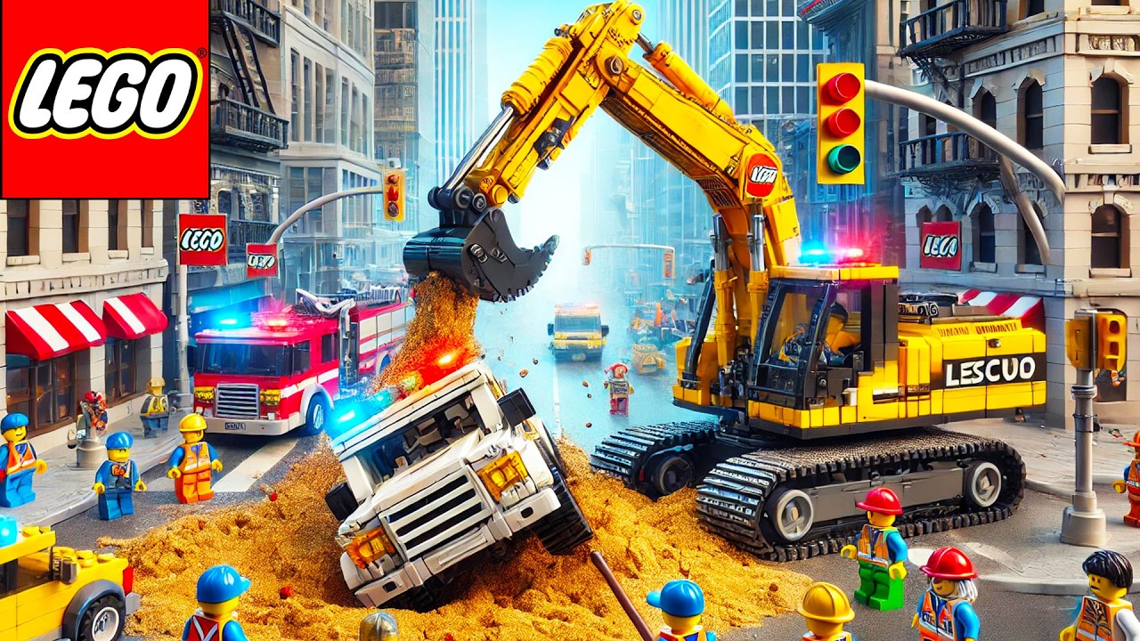 Lego Technic Car: Rescue Excavator in Action! 🚜🛠️