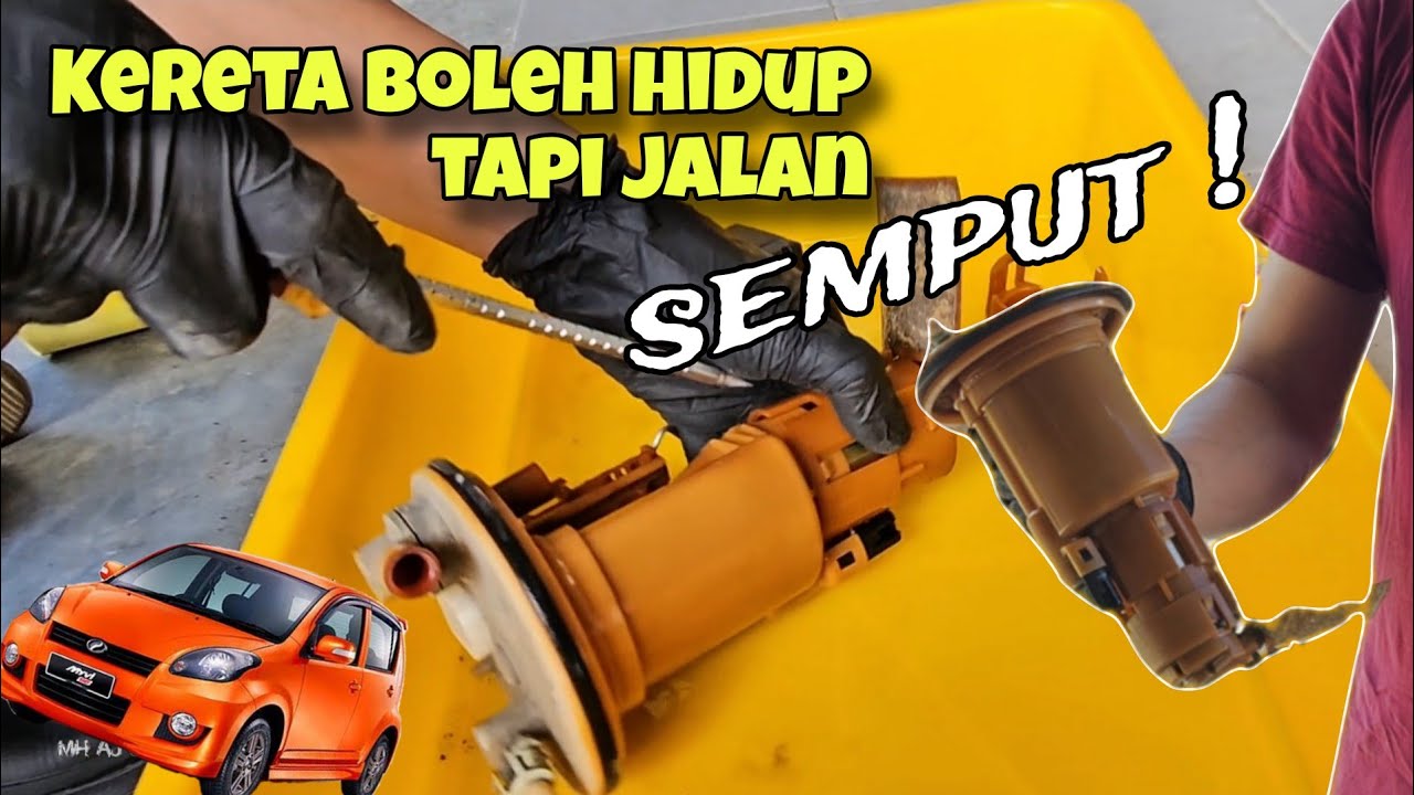 Tanda fuel pump Myvi mula rosak dan ganti || Low Fuel Pressure