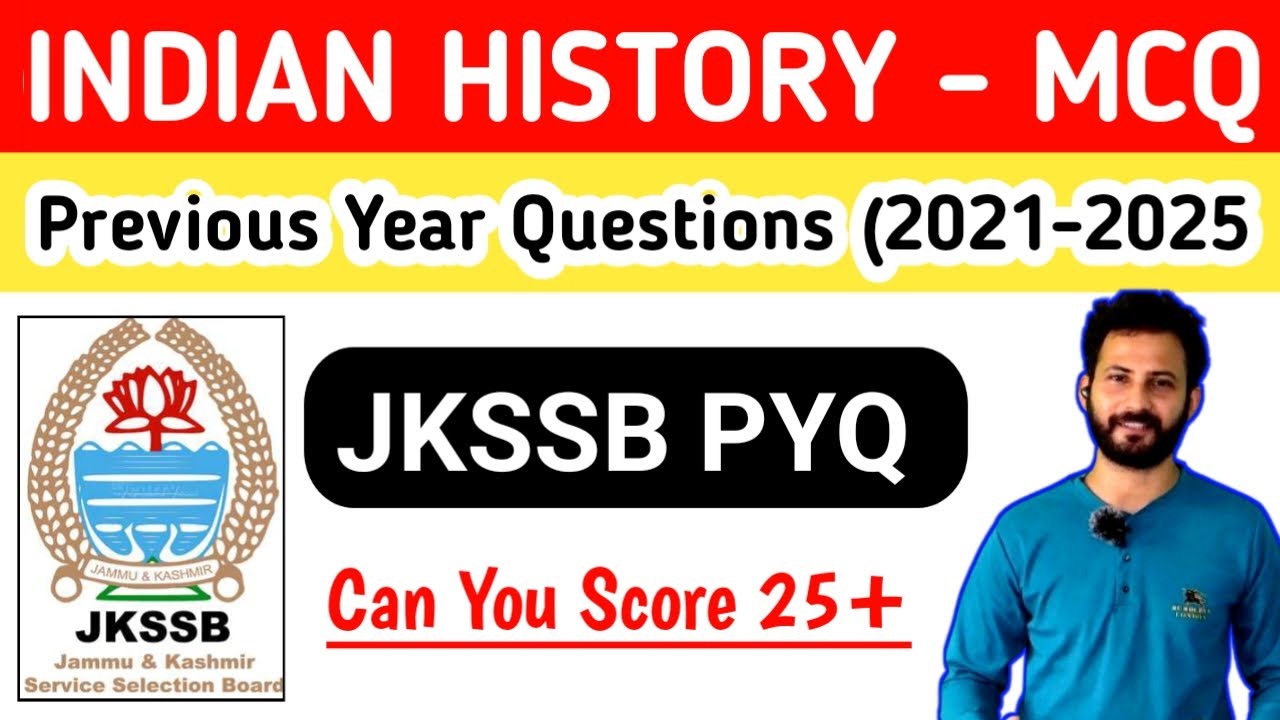 Indian History  PYQ | JKSSB Previous Year Questions | 2021 to 2025 Exams MCQ | Pdf Available #jkssb