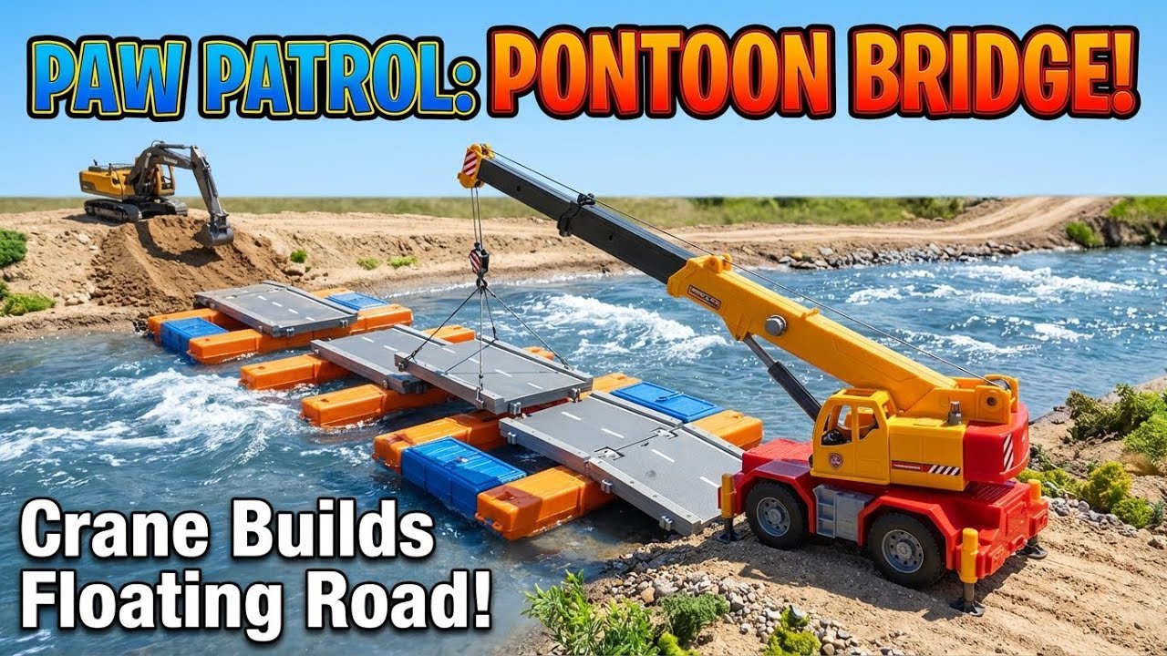 🌉 PAW PATROL THE EMERGENCY PONTOON BRIDGE BUILD!