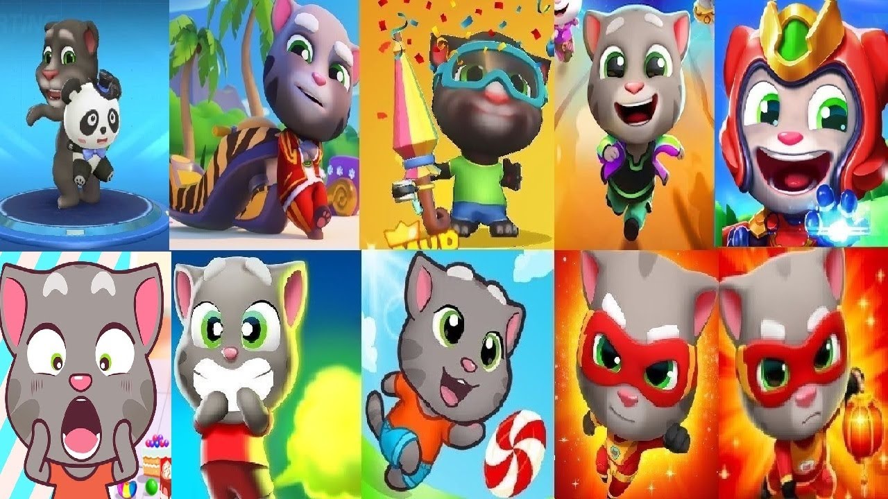 Talking Tom Jetski 2 VS Tom Karting  Hero Dash  LITTLE WARRIOR Tom Farts Candy Run Party in the Wild