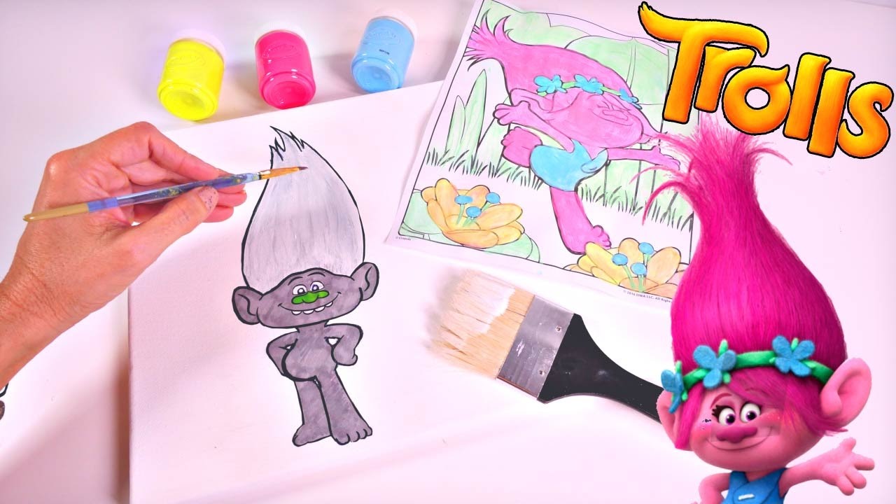 Trolls Movie Artwork | DIY Troll Painting Dreamworks Poppy