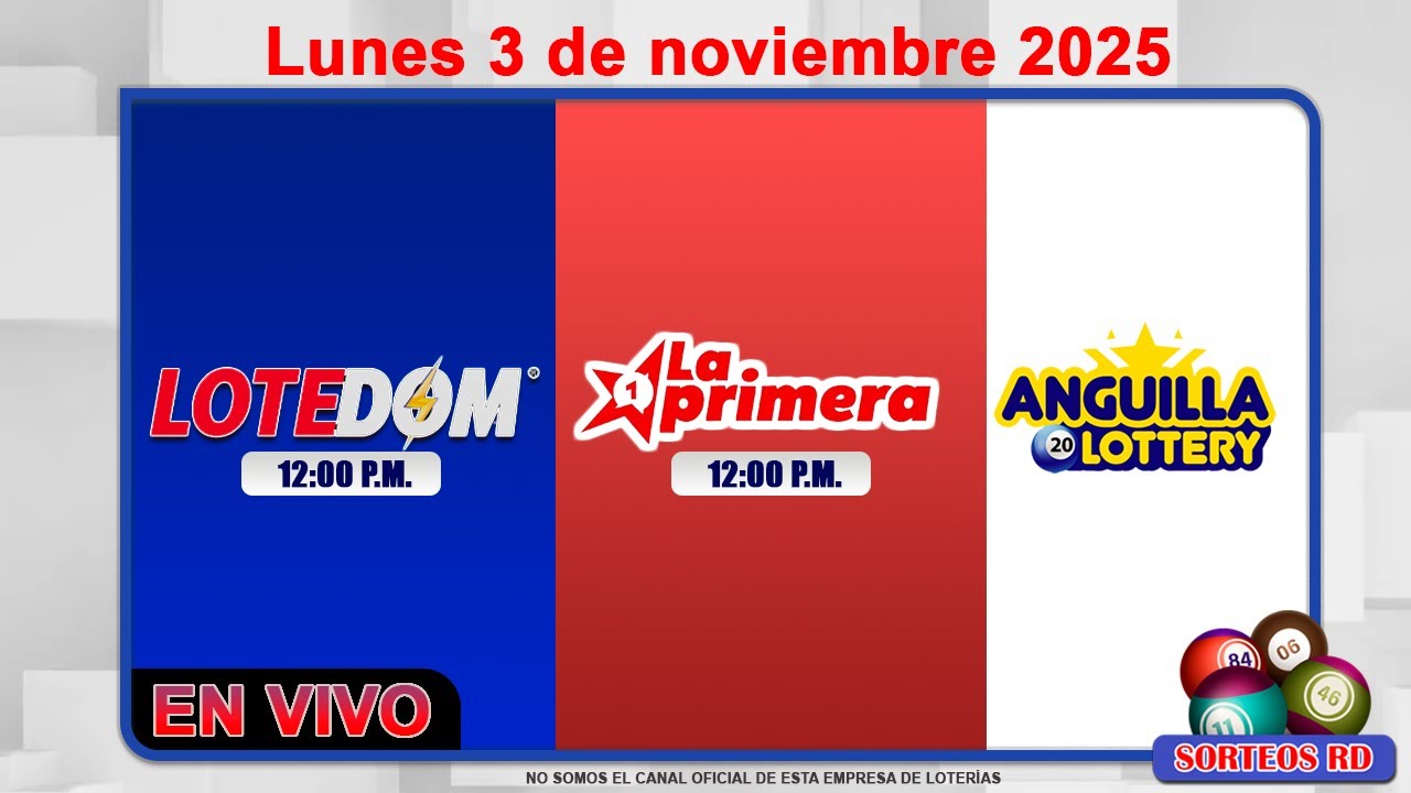 LOTEDOM y La Primera EN VIVO | Lunes 3 de noviembre 2025/ 12:00 PM