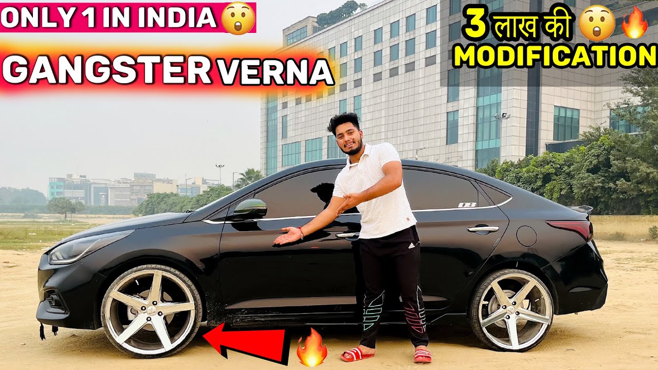 Gangster Black Hyundai verna❤️ को क्या बना दिया ये Green Chameleon Wrap😱😱 3 लाख की Modification