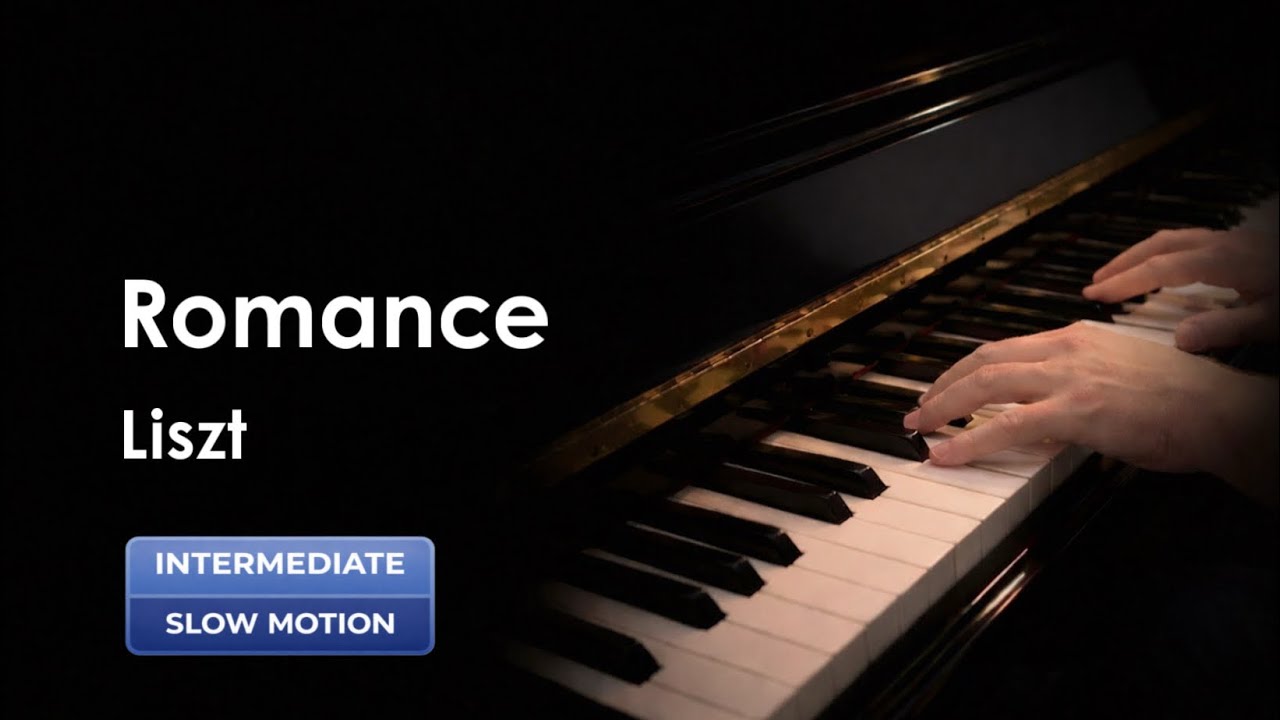 F. Liszt: Romance E Minor, Slow Motion Piano Tutorial