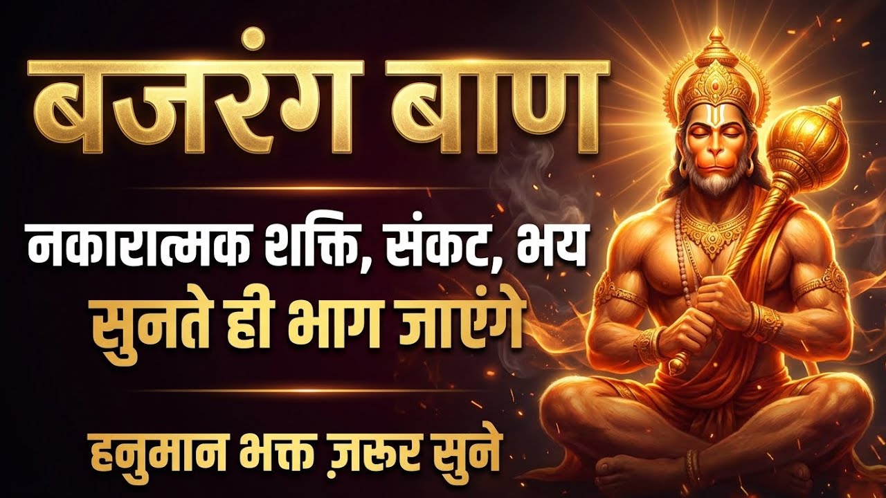 ⚡️बजरंग बाण 🙏 केवल 1 बार सुनने से हनुमान रक्षा⚡️#hanuman #mantra 