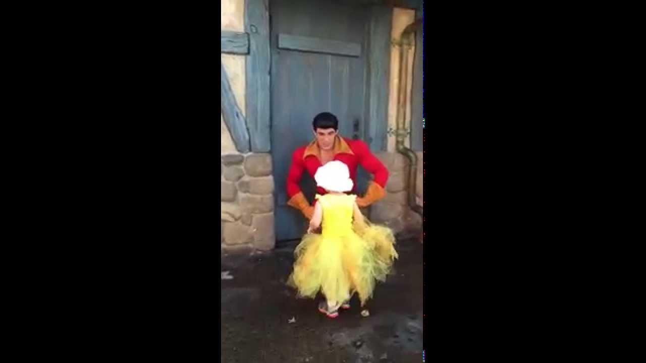Gaston makes my daughter cry at Disney World - Hilarious!