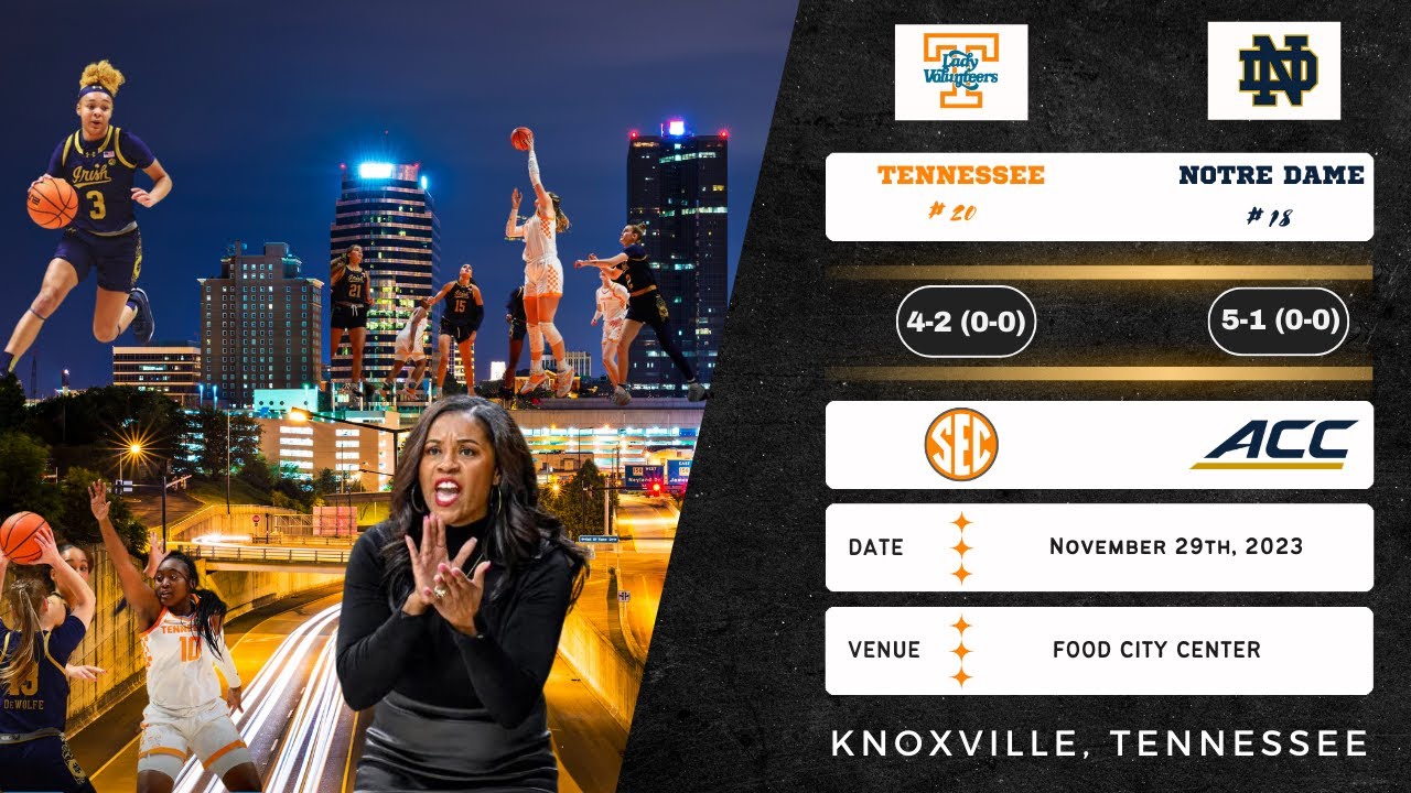No. 20 Tennessee vs No. 18 Notre Dame | 2023 ACC/SEC Challenge | 11.29.23