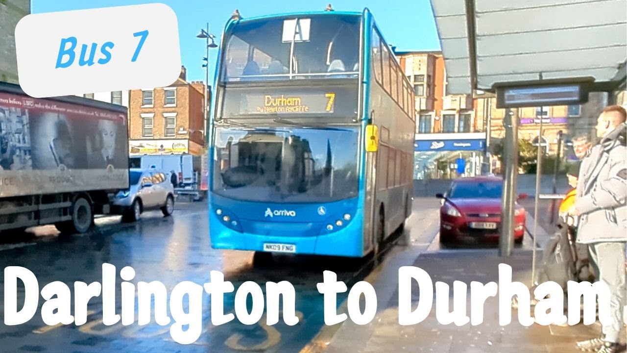 A dusting and ice in Durham England | Bus 7 Darlington to Durham | January 2025