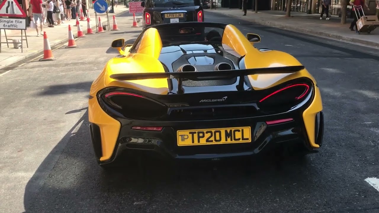 Yellow McLaren 600LT Exhaust Sound, Rev, & Acceleration | Car Spotting | Supercars In London | SIL