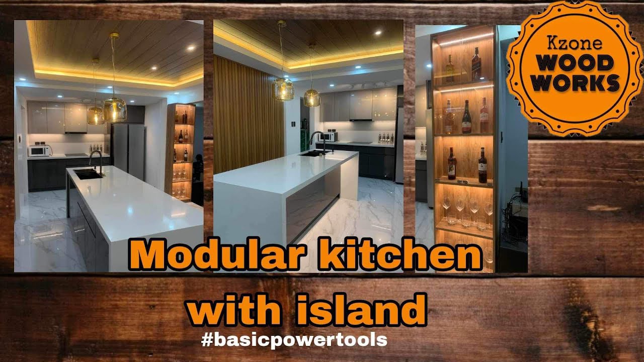 Modular Kitchen with Island | KZONEWOODWORKS