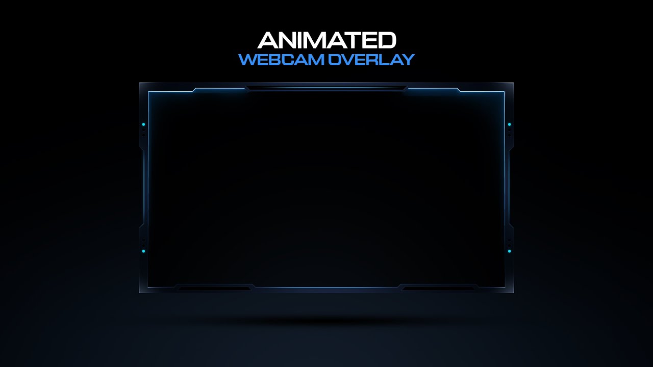 Minimal Dark Blue Webcam Overlay Template for Streamers