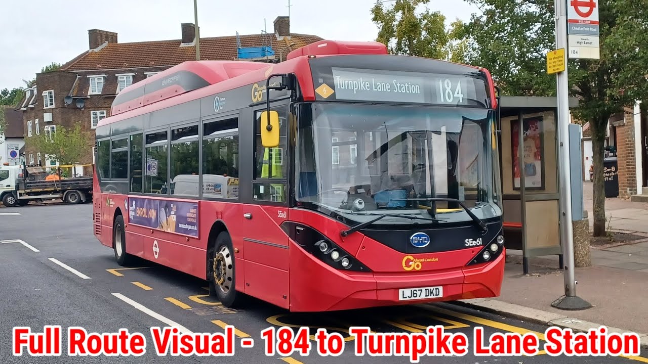Full Route Visual | London Bus Route 184 - Barnet, CR to Turnpike Lane Station | (SEe61) LJ67DKD