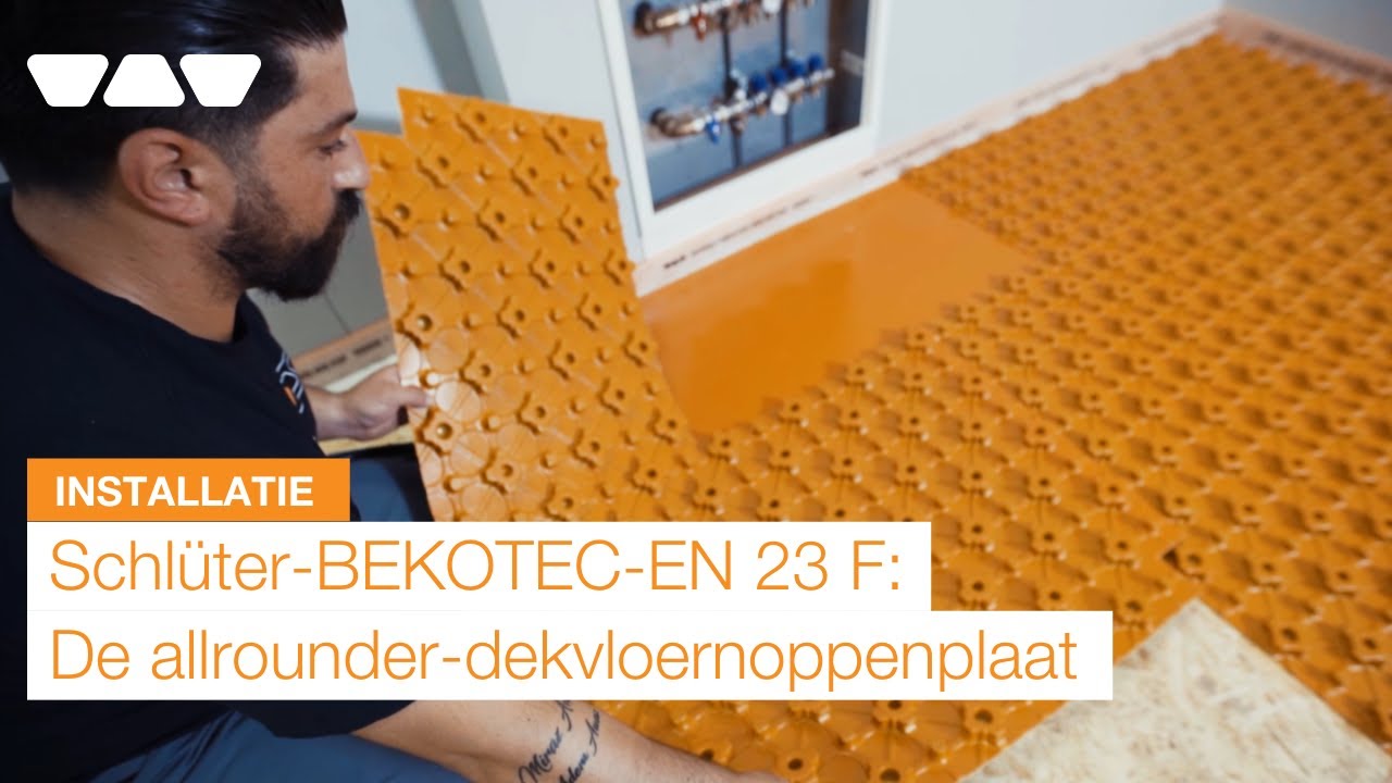 Schlüter-BEKOTEC-EN 23 F: dekvloernoppenplaat voor energiezuinige verwarmingssystemen | Installatie