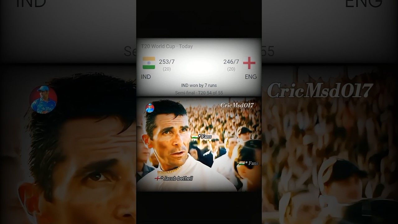 INDIA 🇮🇳* Into the Final 🤩 || Jacob bethell 👏 || IND vs ENG 🔥