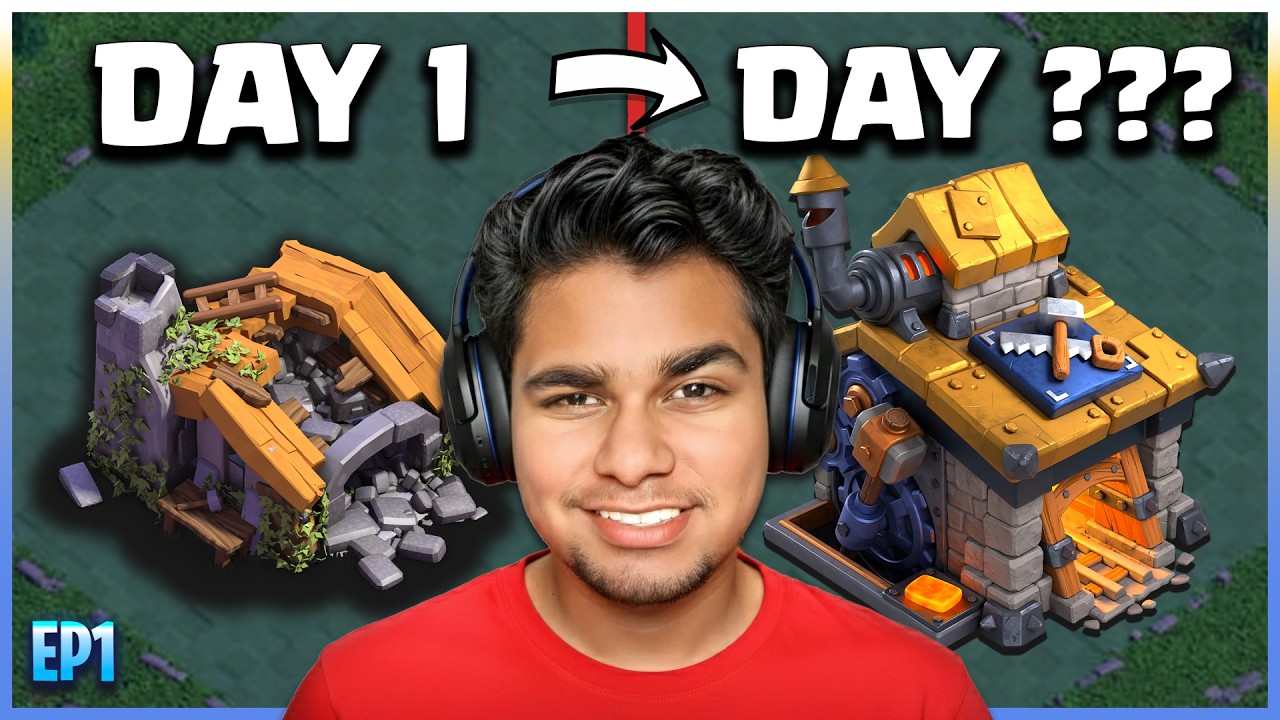 Rushing Builder Hall 1 to 3 in 1 Hour! | Clash of Clans Builder Base BH1–BH10 Rush Challenge | Ep1