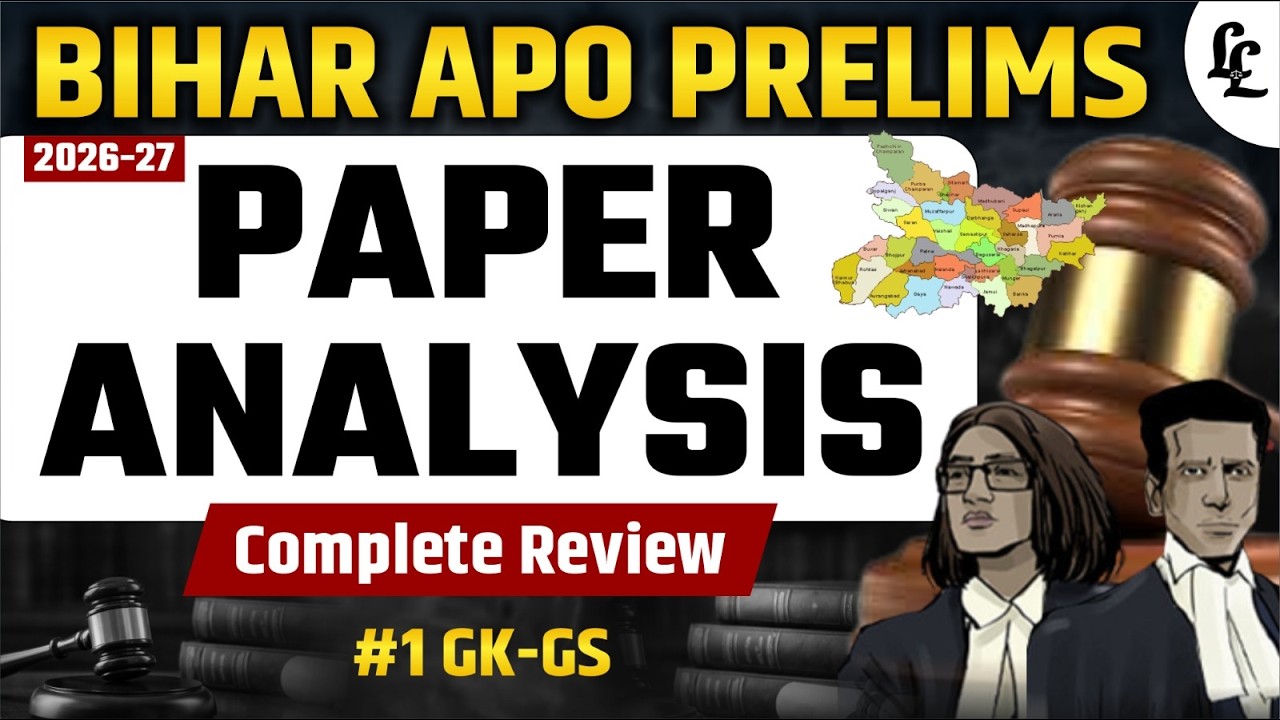 🔥 Bihar APO 2026-27 Paper Analysis #1 | Complete GK-GS Review | All Questions Explained|Linking Laws