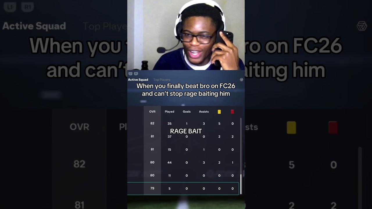 When you finally beat bro on FC26 & can’t stop rage baiting him 
