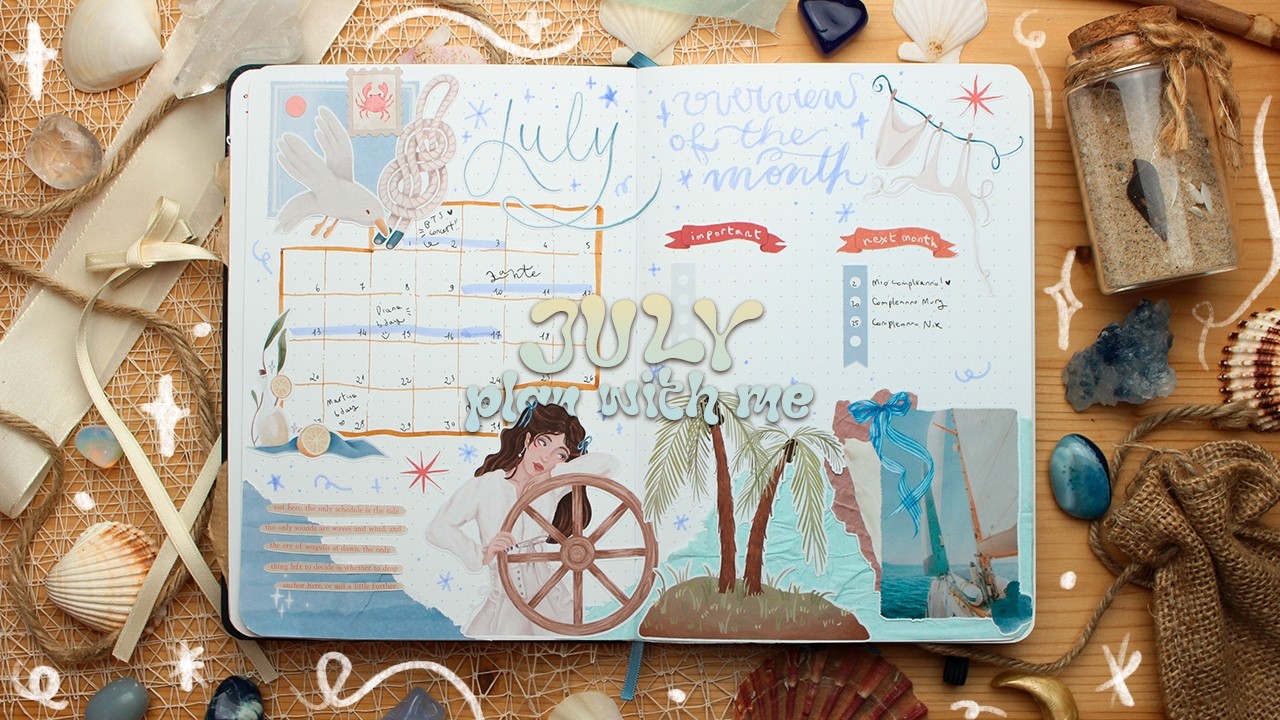🛥 plan with me | july 2026 bullet journal setup - with my journal kit